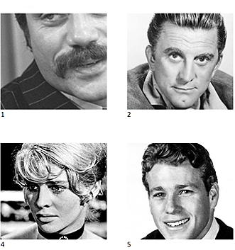 Printable 1960s picture quizzes featuring famous faces and celebrities from the Swinging Sixties