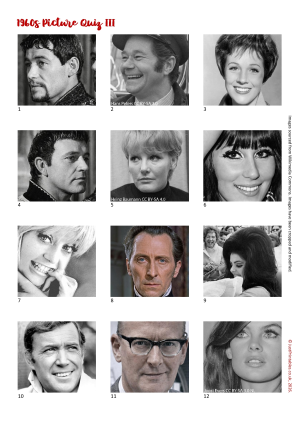 1960s Picture Quiz Sheet Preview