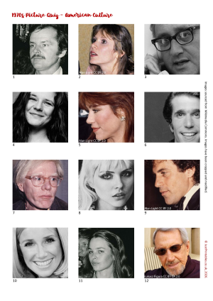 1970s Picture Quiz Sheet Preview