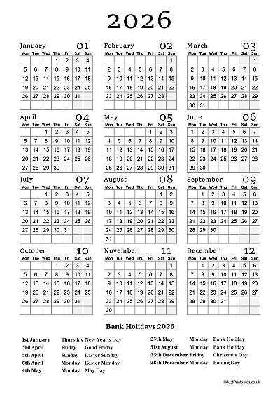 Printable and free calendar preview