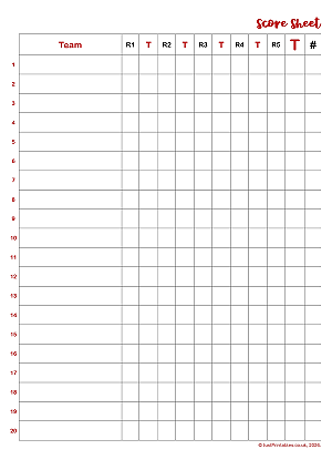 Quiz 5-round score sheet preview