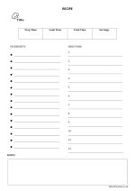 A4 Recipe Sheet