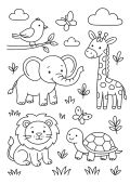 Animal Colouring Page Preview