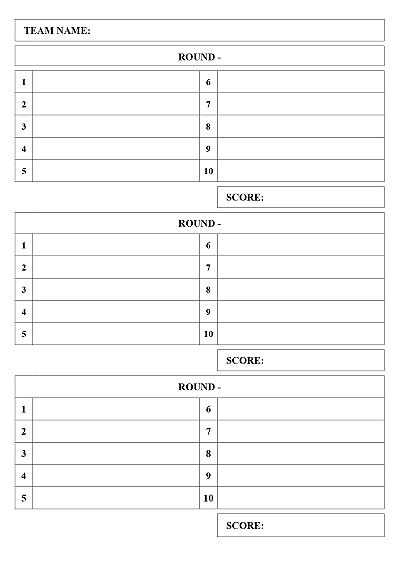 Quiz Answer Sheet Preview