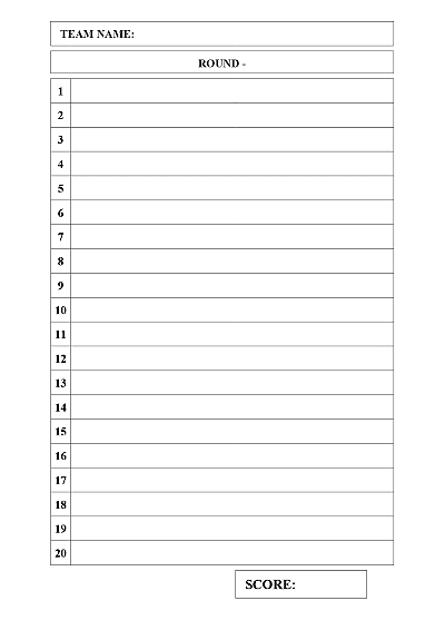 Quiz Answer Sheet Preview