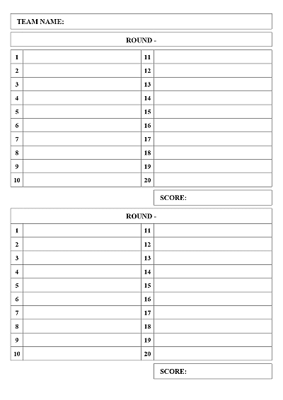 Quiz Answer Sheet Preview
