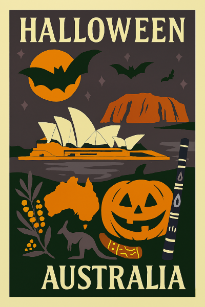 Australia halloween print
