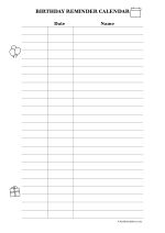 Bithday reminder list