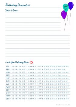 Bithday reminder preview