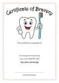 Bravery at the Dentist Certificate - Design 2