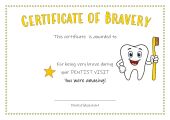 Bravery at the Dentist Certificate - Design 4