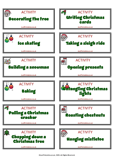 Free Printable Christmas Charades
