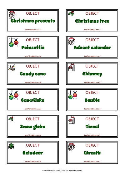 Free Printable Christmas Charades