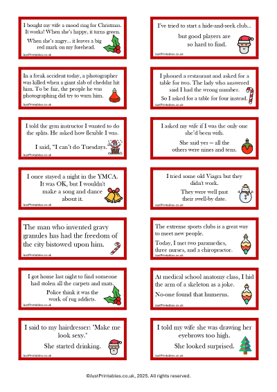 Preview of Adult/Rude Christmas Cracker Jokes Sheet 1