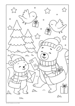 Christmas post colouring
