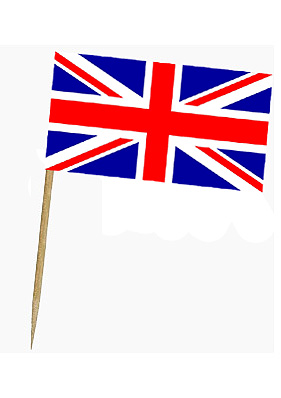 Printable sheet of union jack cocktail stick flags