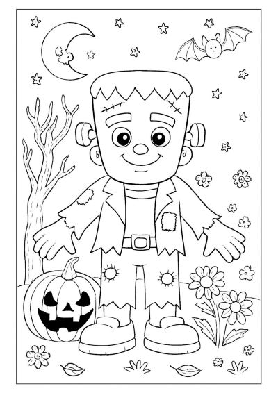 Halloween colouring picture for younger kids