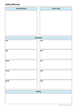 daily blue planner preview
