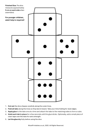 Free and Printable Dice Preview