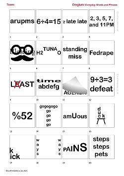 Printable Dingbats Puzzle Preview