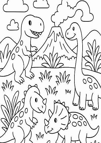 Dinosaur Colouring Page