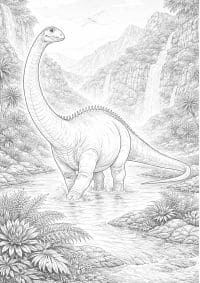 Diplodocus detailed drawing