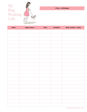 Dog walking log preview