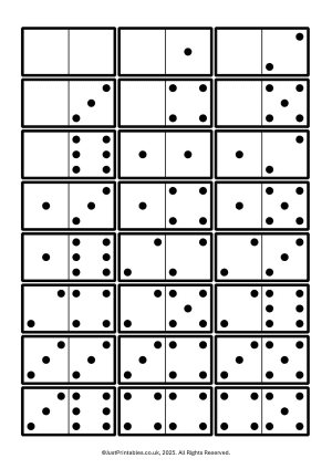 Free printable paper dominoes set