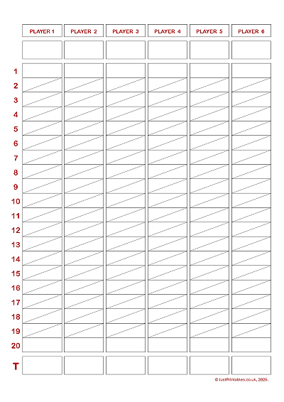 Farkle score sheet