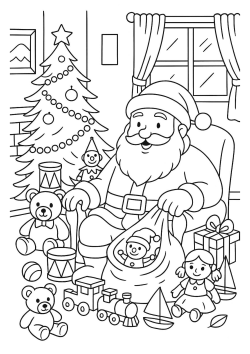 Father Christmas Colouring Page
