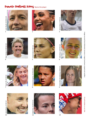 Female footballers picture quiz