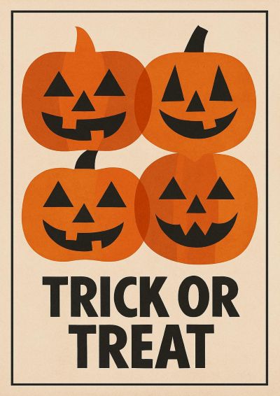 Trick or Treat pumpkins poster