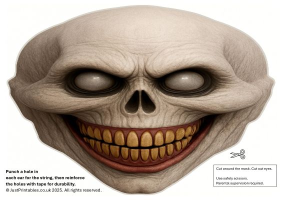Printable horror mask for trick or treat