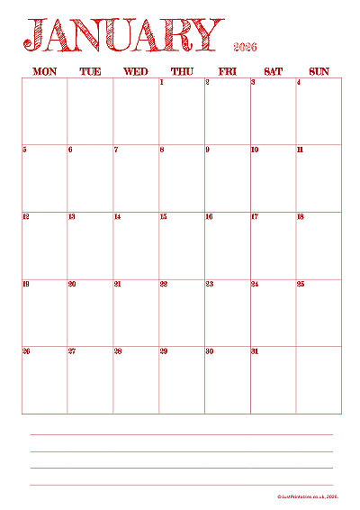 Printable page to view calendars