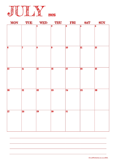 Printable page to view calendars