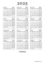 2025 Welsh calendar preview
