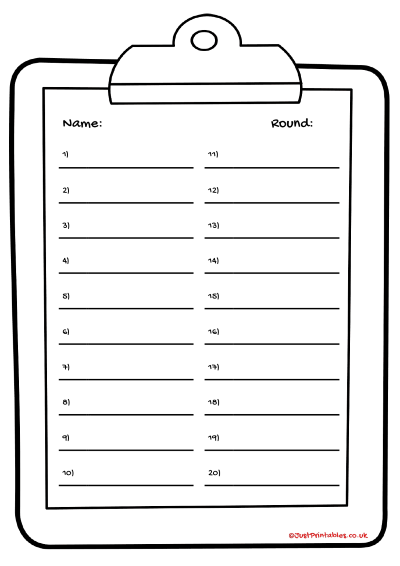 Fun Answer Sheet Preview