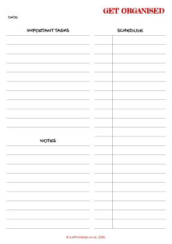 daily planner with right margin