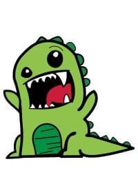 Green cartoon dinosaur