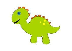 Small green cartoon dinosaur