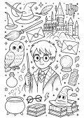 Harry Potter Colouring Page Preview
