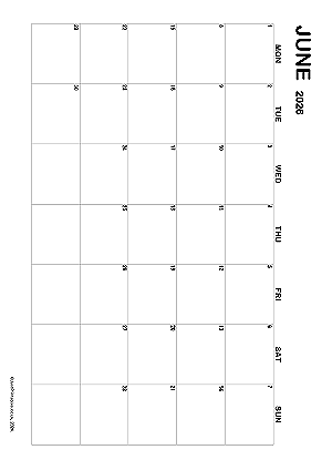 June landscape sized calendars