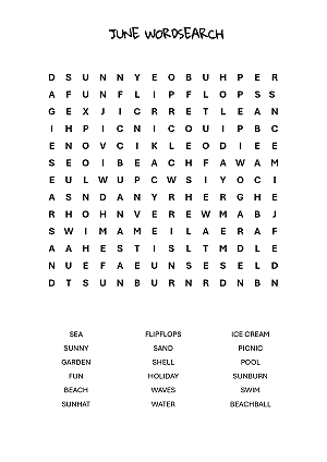 June Word Search
