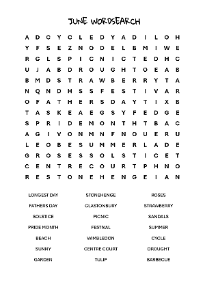 June Word Search