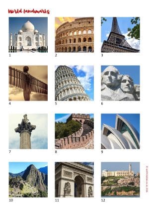 Printable Picture Quiz Sheet Preview