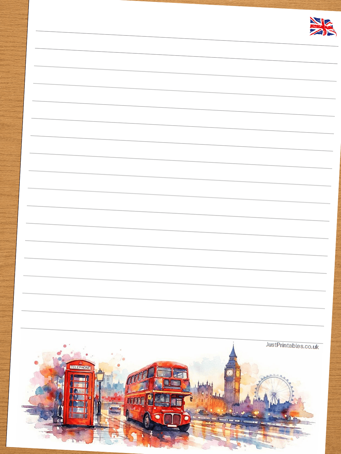 London lined paper preview