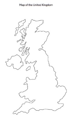 Preview of printable blank map of the UK