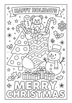 Merry Christmas Colouring Preview