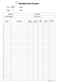 Monthly Fuel Tracker Preview
