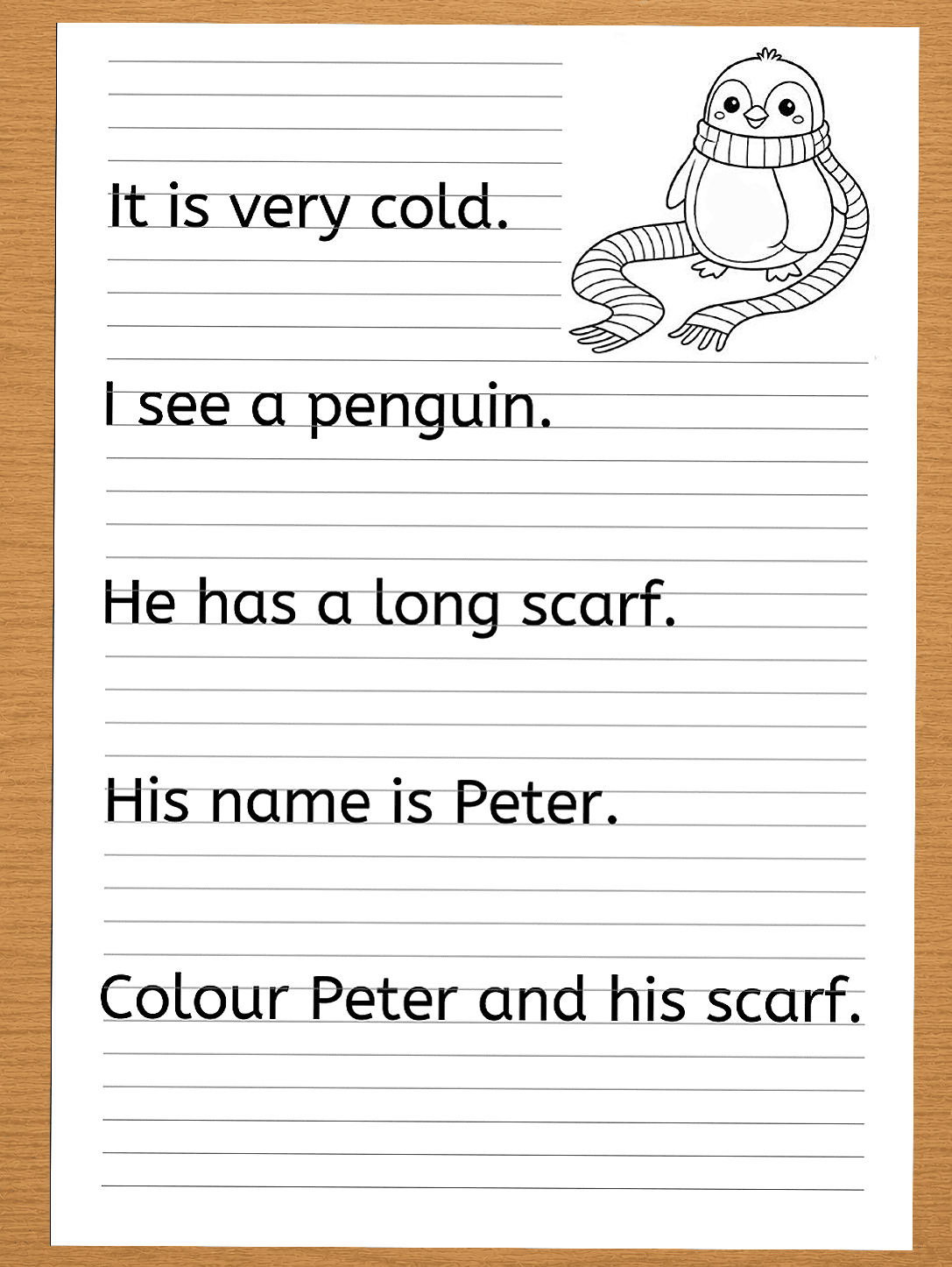 lined writing practice paper